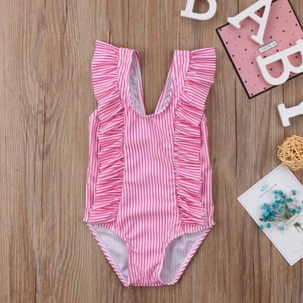 Pink ruffle swim suit - Picture 3 of 3